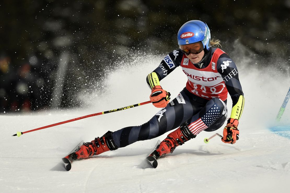 Mikaela Shiffrin says she was lucky to avoid serious injury during a crash last month.