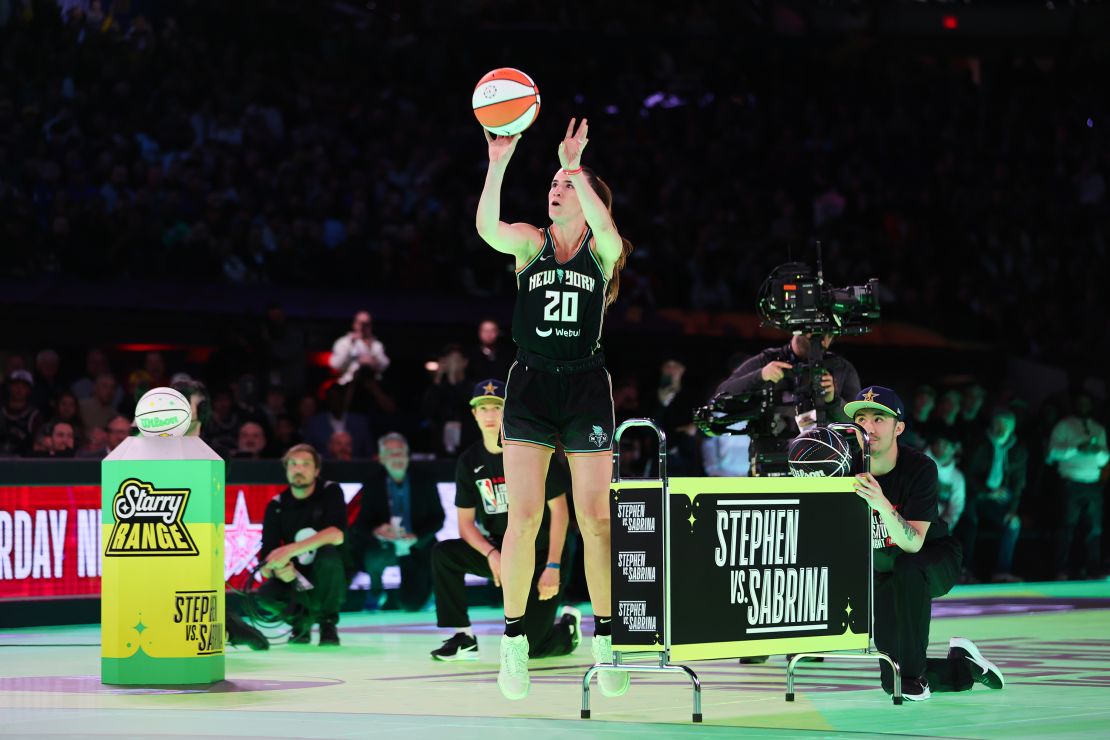 Ionescu has become known for her three-pointers.