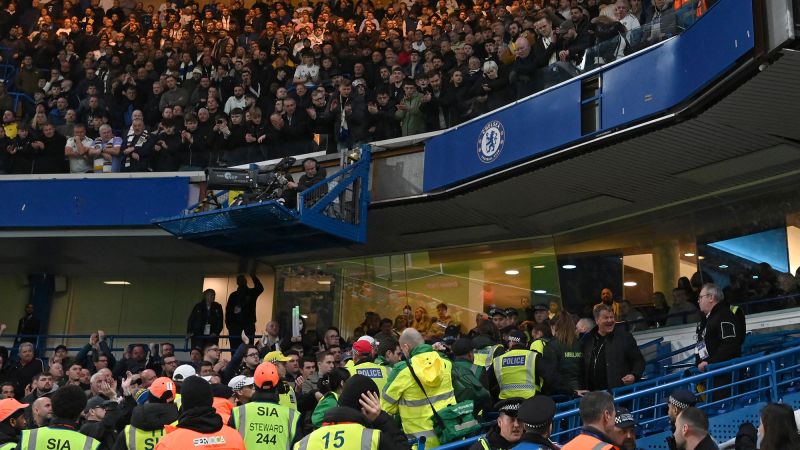 Soccer fan rushed to hospital after falling from top tier of stadium