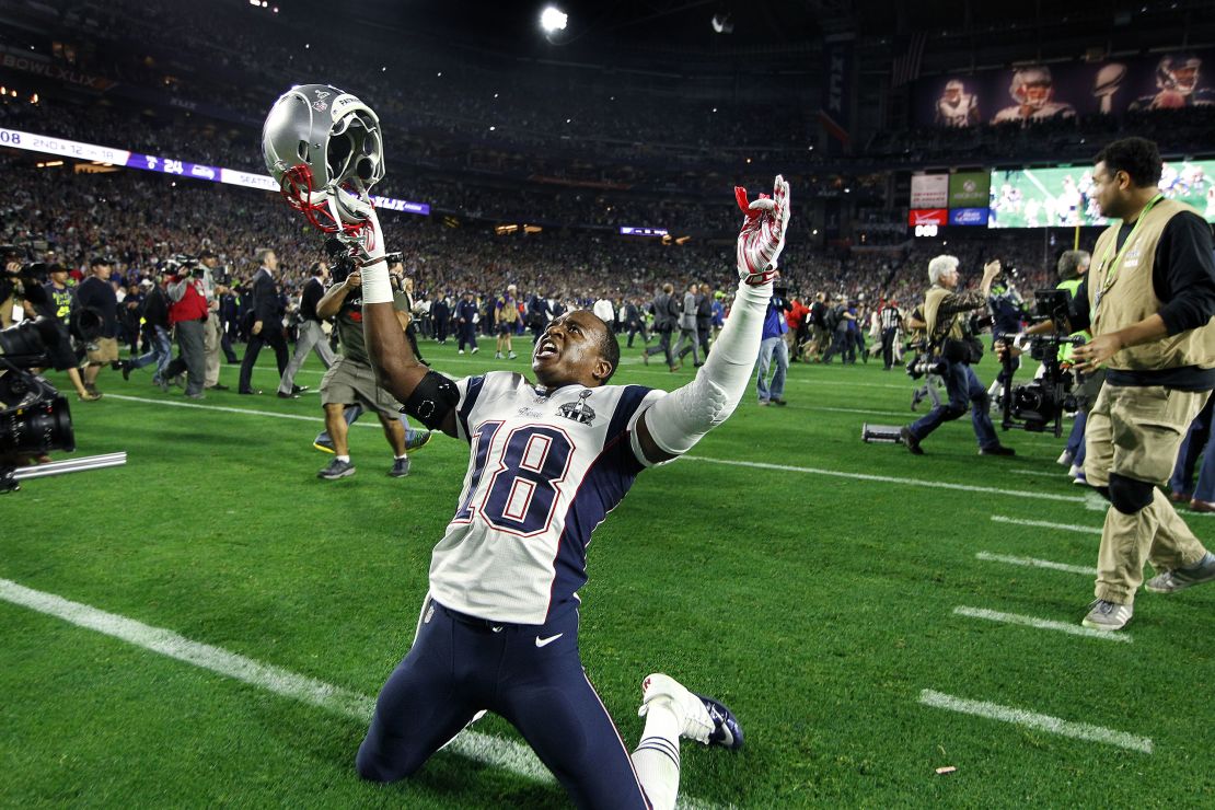 Slater celebrates after the Patriots defeated the Seattle Seahawks at Super Bowl XLIX in 2015.