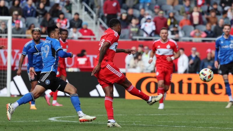 Chicago Fire midfielder Kellyn Acosta scores wild stoppage-time goal from inside own half to complete improbable comeback win