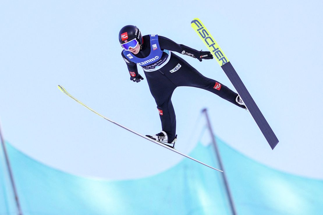 Opseth set a new women's world record with her final jump in the competition.