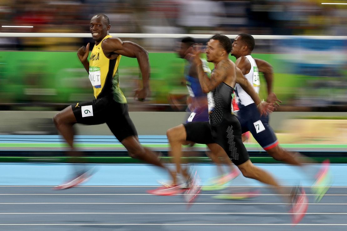 RIO DE JANEIRO, BRAZIL - AUGUST 14:  Usain Bolt of Jamaica competes in the Men's 100 meter semifinal on Day 9 of the Rio 2016 Olympic Games at the Olympic Stadium on August 14, 2016 in Rio de Janeiro, Brazil.  (Photo by Cameron Spencer/Getty Images)