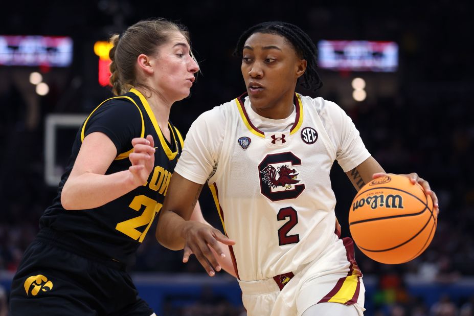 South Carolina's Ashlyn Watkins works against Martin.