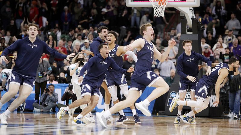 No. 13 Yale wins second men’s NCAA tournament game in program history with upset win over No. 4 Auburn