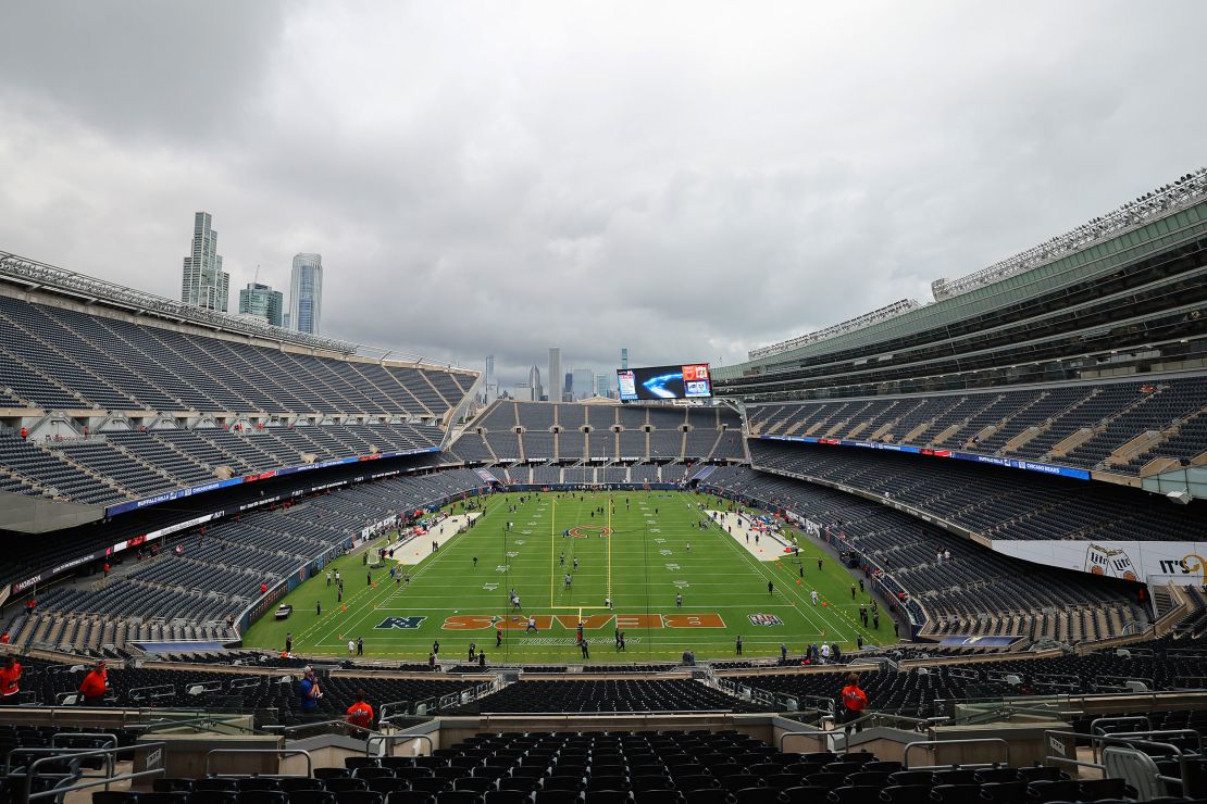 A general view from inside Soldier Field.