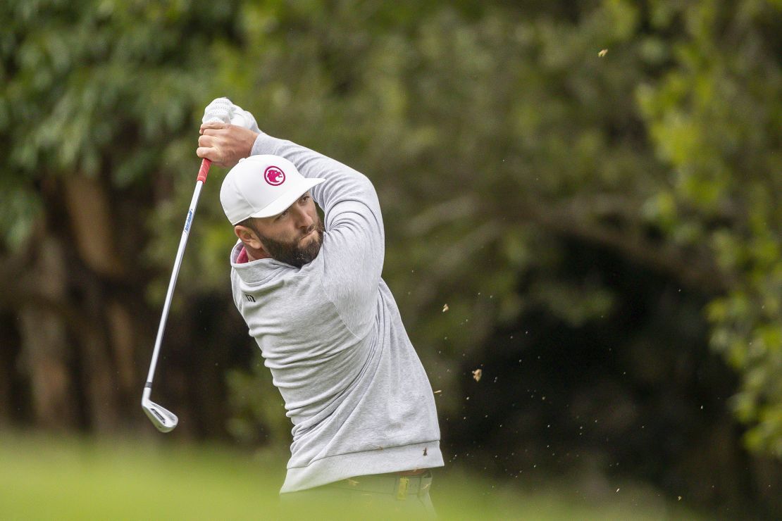 HONG KONG, CHINA - MARCH 10: Jon Rahm of Spain tees plays an approach shot during day three of the LIV Golf Invitational - Hong Kong at The Hong Kong Golf Club on March 10, 2024 in Hong Kong, China. (Photo by Yu Chun Christopher Wong/Eurasia Sport Images/Getty Images)