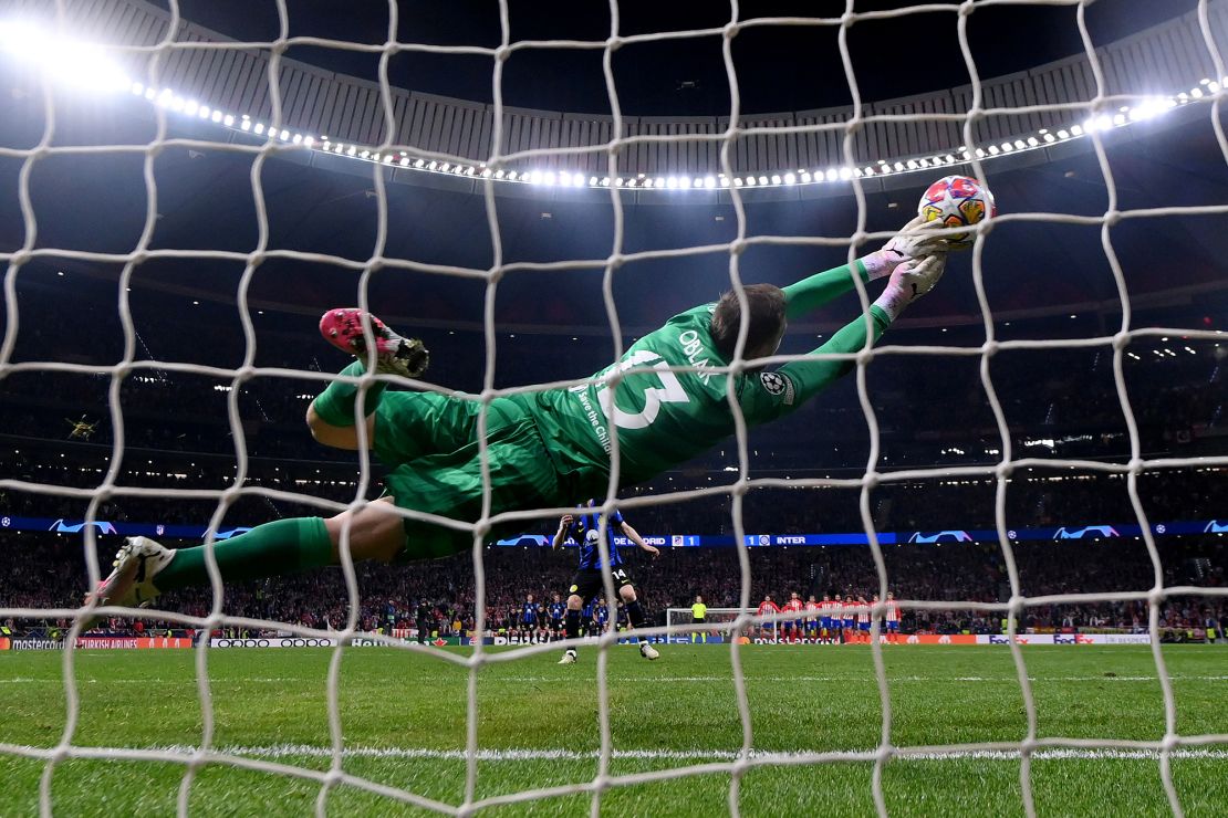 Jan Oblak was the hero for Atlético after saving two penalties in the shootout.