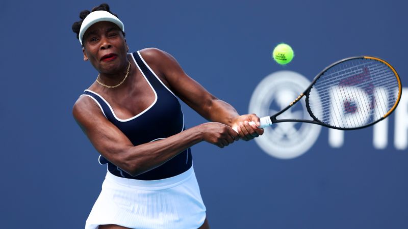 Miami Open: Venus’ Williams first-round defeat to Diana Shnaider interrupted by court-invading cat