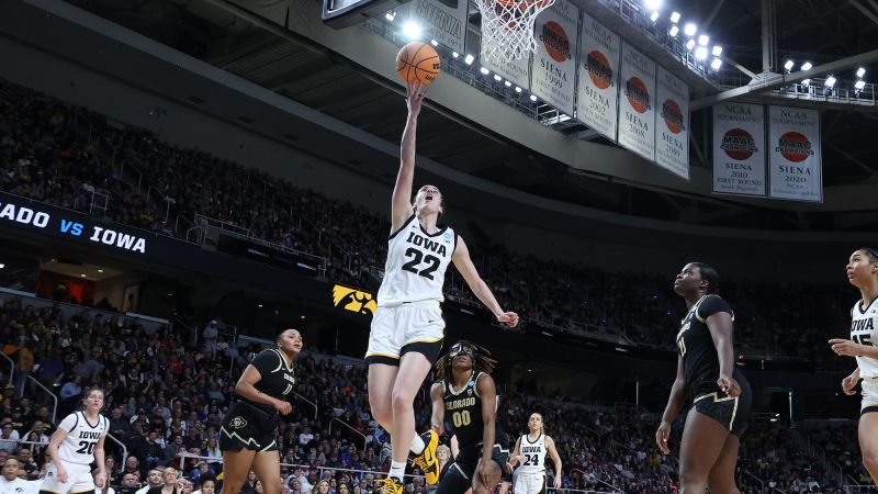 Caitlin Clark and No. 1 Iowa advance to women’s Elite Eight, setting up rematch of last year’s title game against LSU