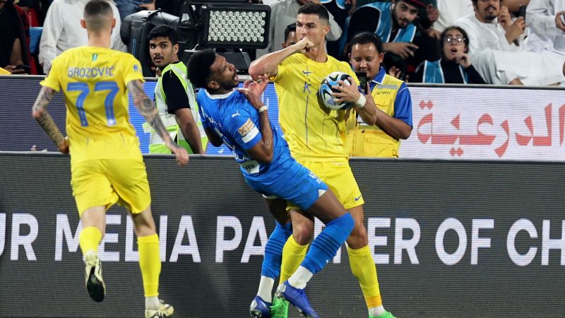 Cristiano Ronaldo red carded for elbowing opponent during Saudi Super Cup defeat