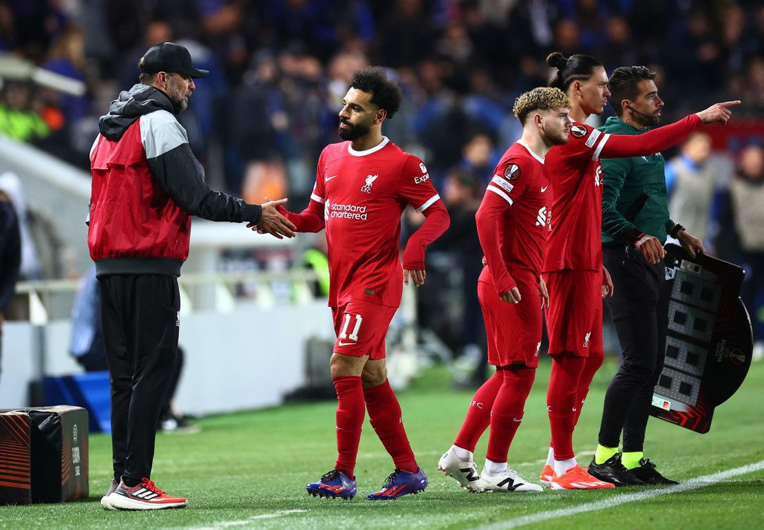 Jürgen Klopp took Salah off in the second half of the match.