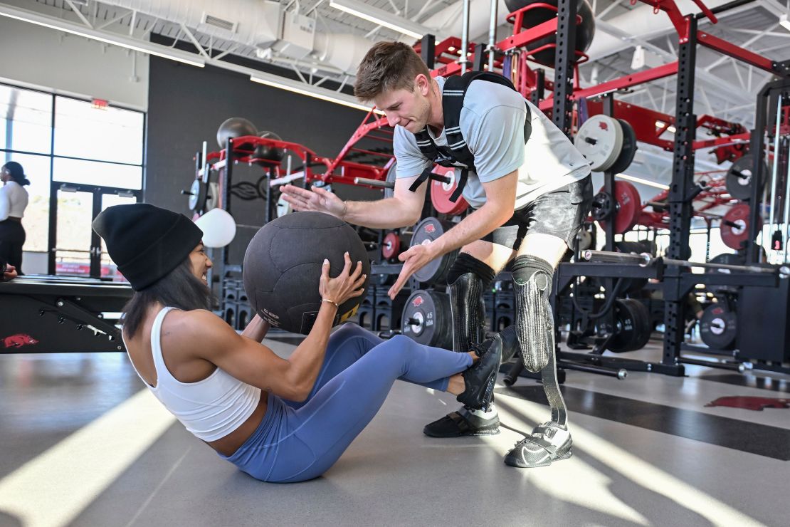 Davis-Woodhall trains with her husband, Paralympian Hunter Woodall.