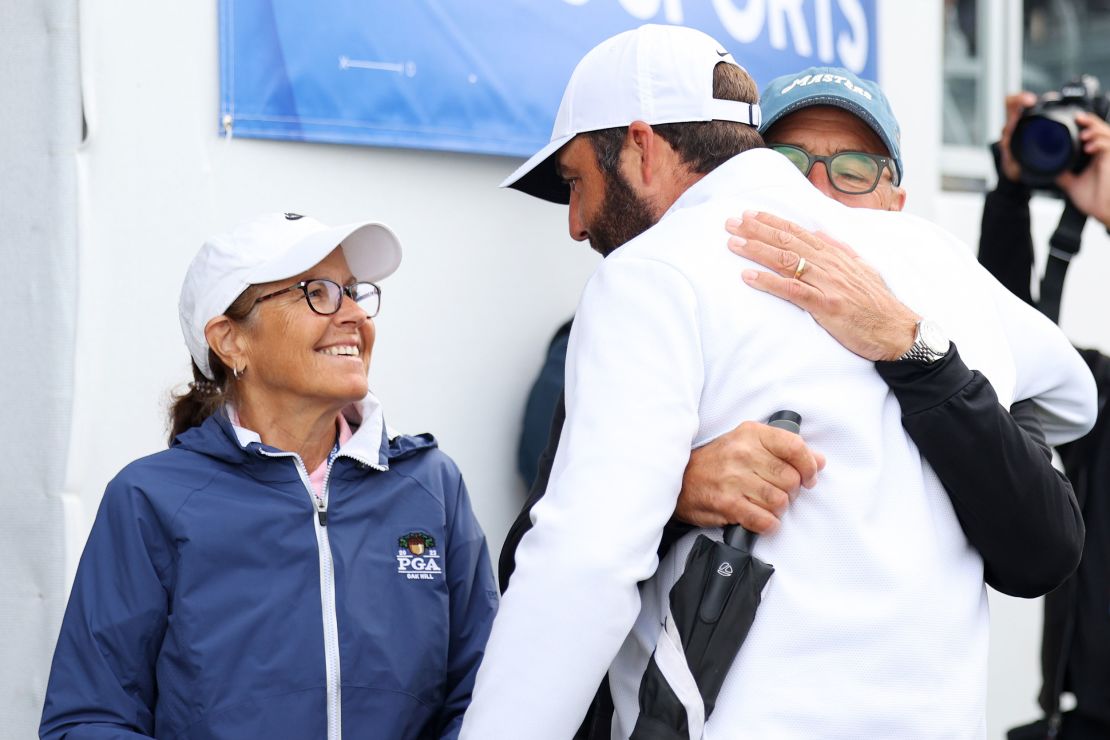 Scheffler is congratulated on another victory by his parents.