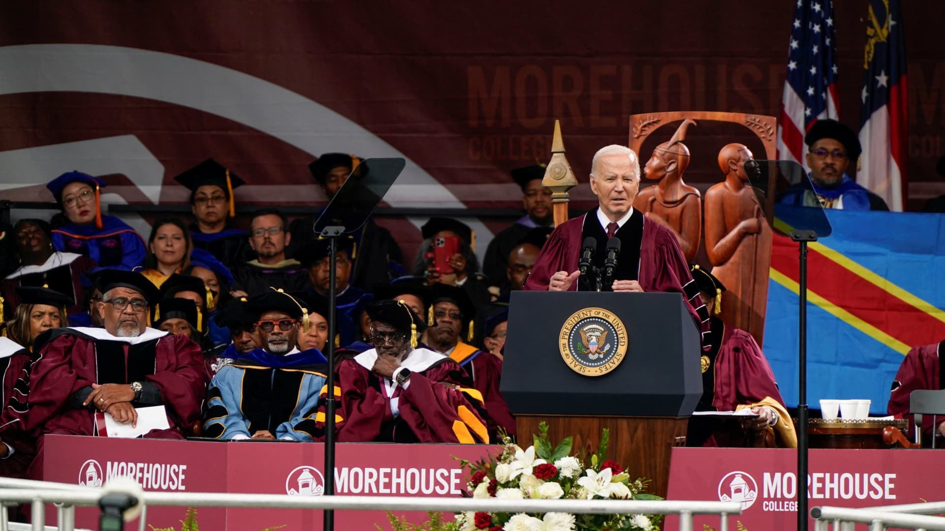 Biden confronts 2024 weak spots with young, Black voters at Morehouse commencement