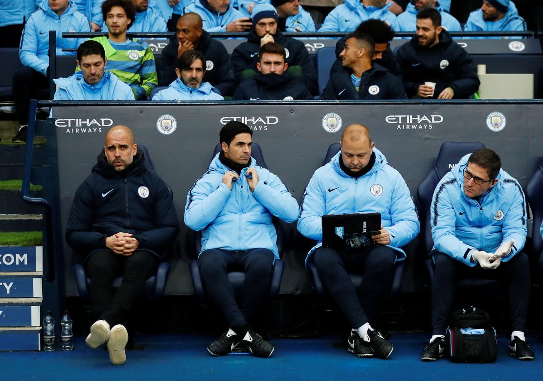 Arteta worked as an assistant coach under Guardiola at City.