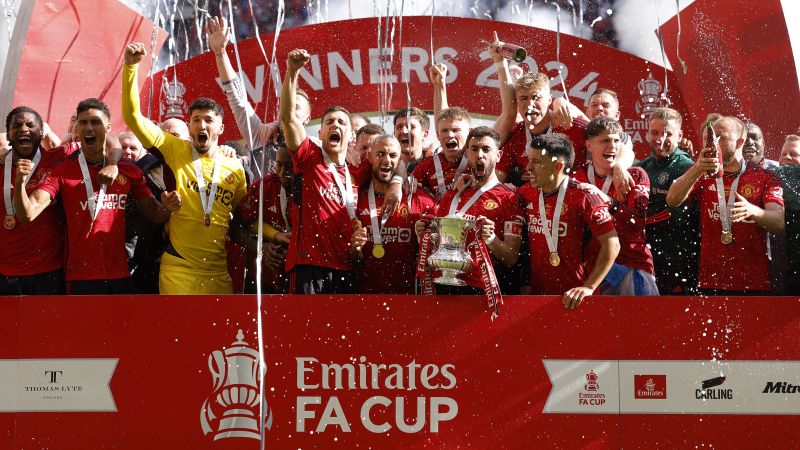 Manchester United shocks Manchester City in English FA Cup final as its teenage scorers make history at Wembley