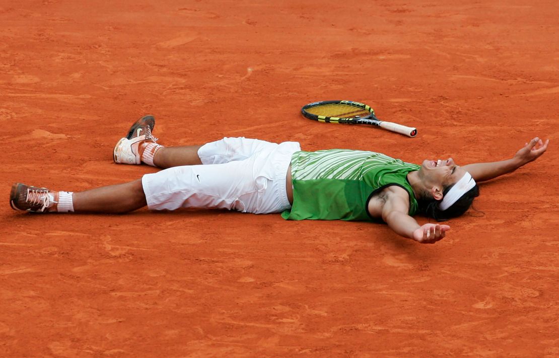 Nadal won the first grand slam of his career at the 2005 French Open.