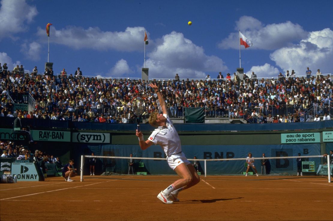 The French Open was the only grand slam Becker failed to win.