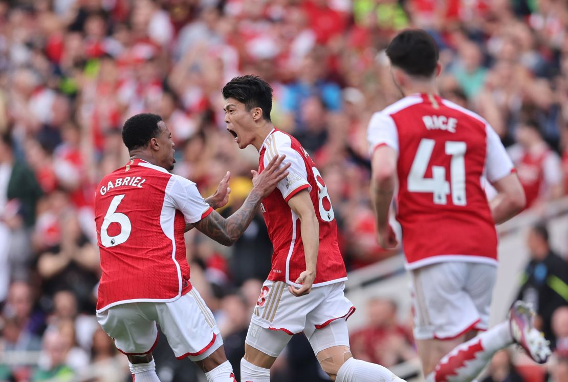 Takehiro Tomiyasu scored Arsenal's equalizer against Everton.