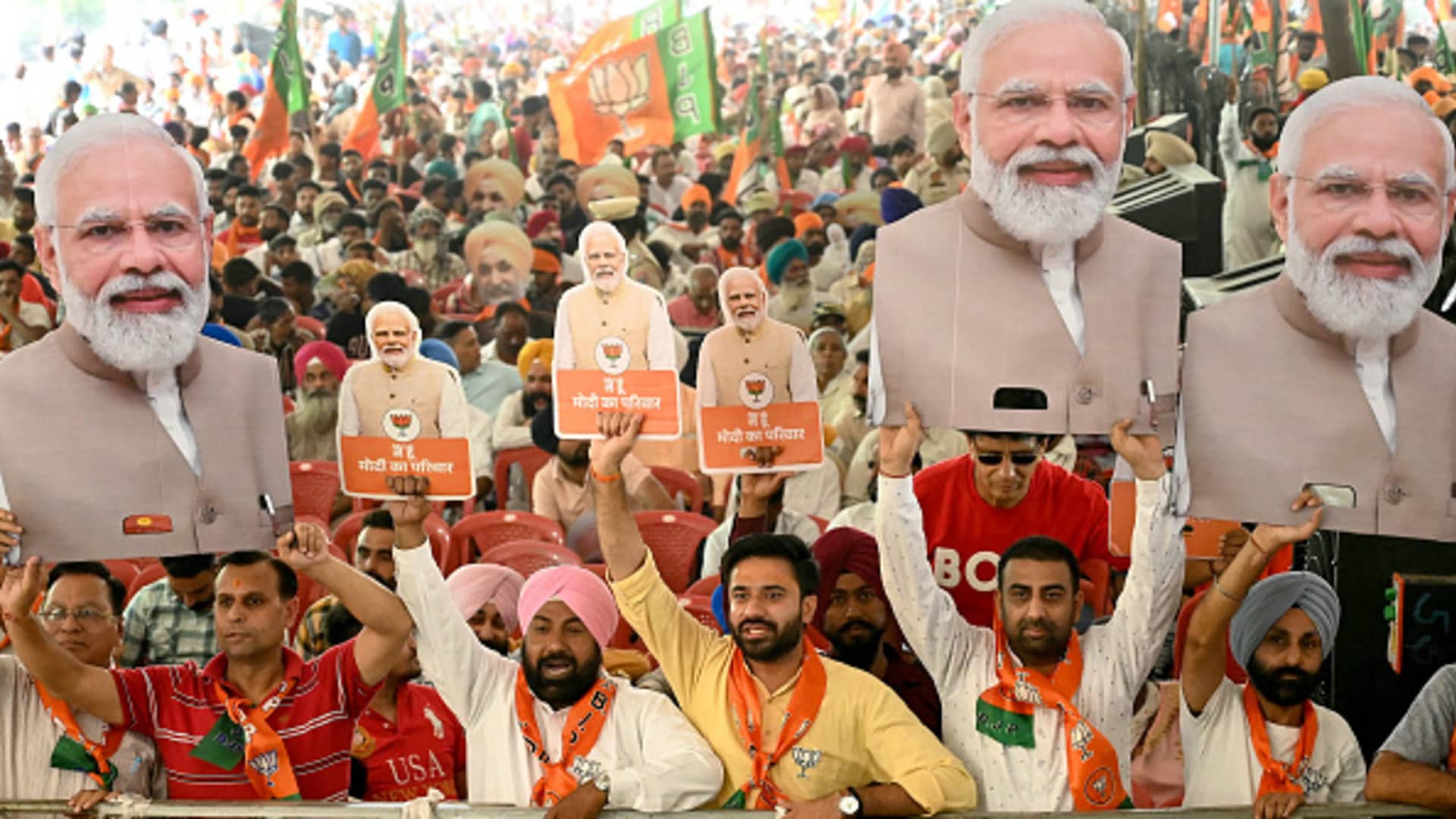 Modi’s BJP-led alliance projected to win decisive majority in India’s election, exit polls show