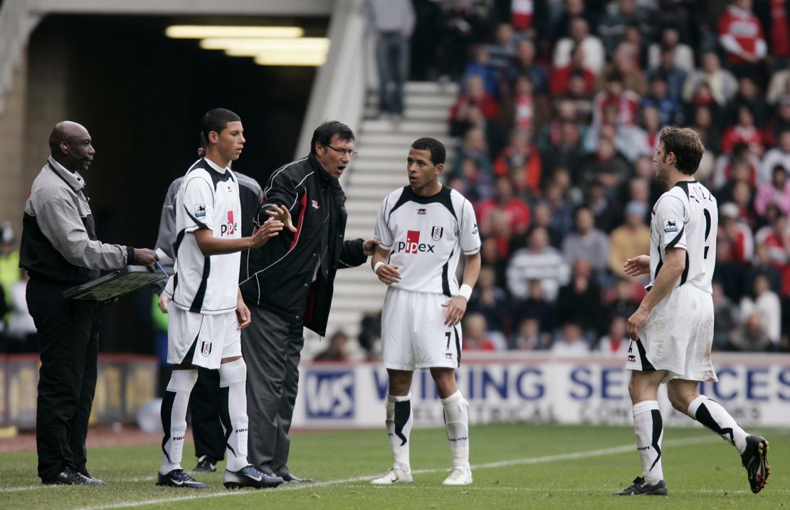 Briggs (left) made history in 2007 by becoming the youngest player to play in the English Premier League.