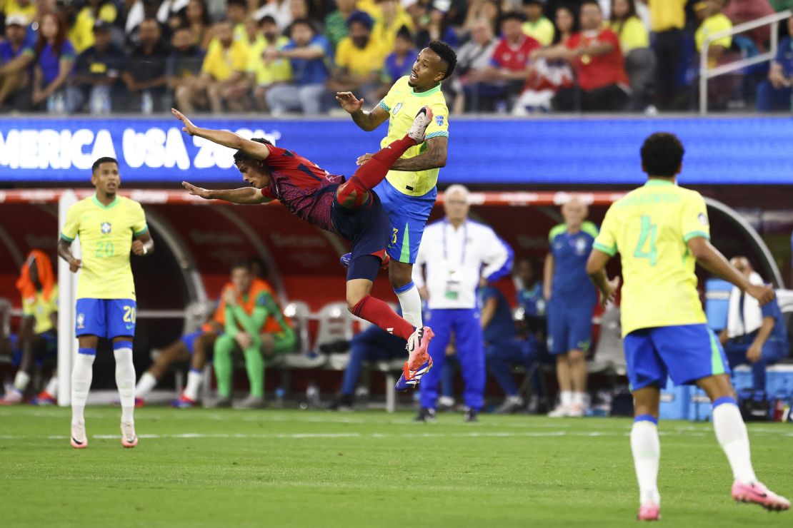 Costa Rica defended deep and soaked up all of Brazil's pressure for the entire match.