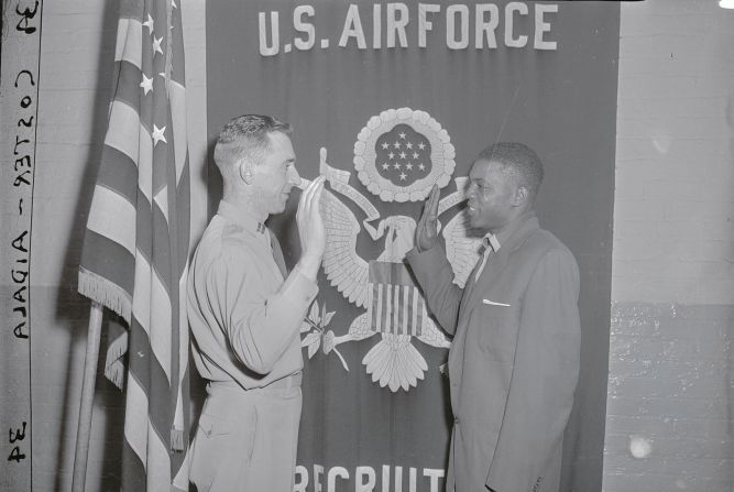 Mays is sworn into the US Army by Capt. William F. Donegan on May 19, 1952. One year into his Major League career, after having won the National League Rookie of The Year in 1951, Mays joined the Army. He served from 1952 to 1954.