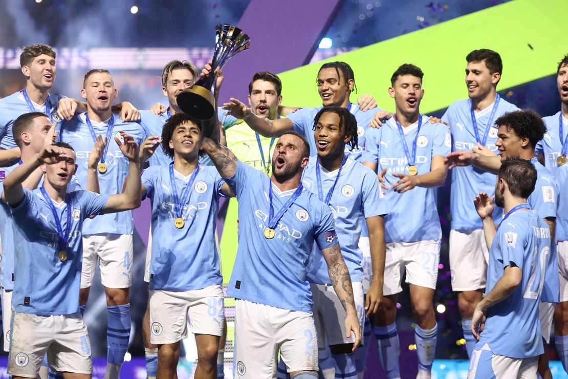 Manchester City lift the Club World Cup trophy in 2023 - the competition is set to expand from seven teams to 32 in 2025.