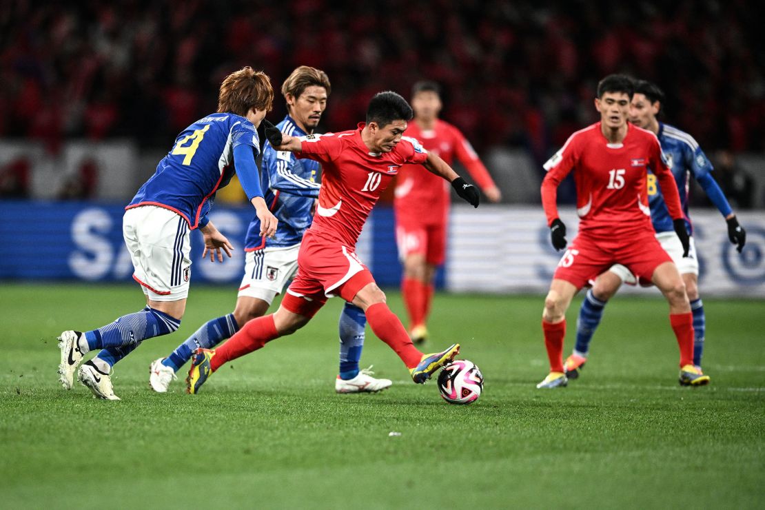 North Korea faced Japan in a World Cup 2026 qualifier match at Tokyo's National Stadium on March 21.