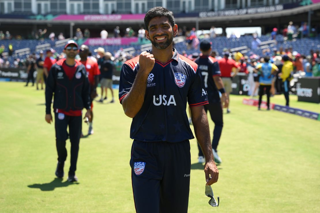 Netravalkar celebrates victory after the game.