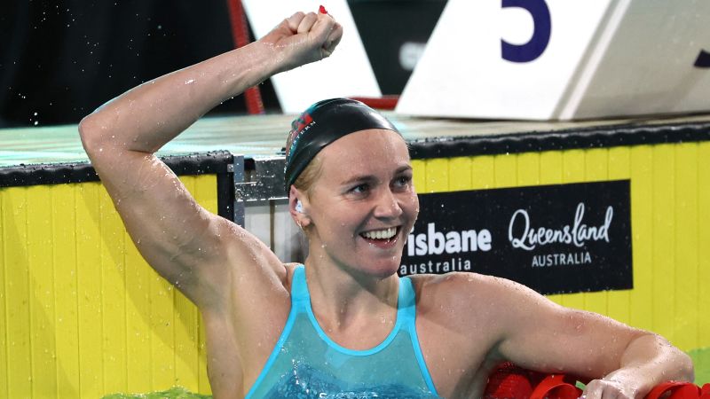 Australian swimmer Ariarne Titmus breaks 200-meter freestyle world record