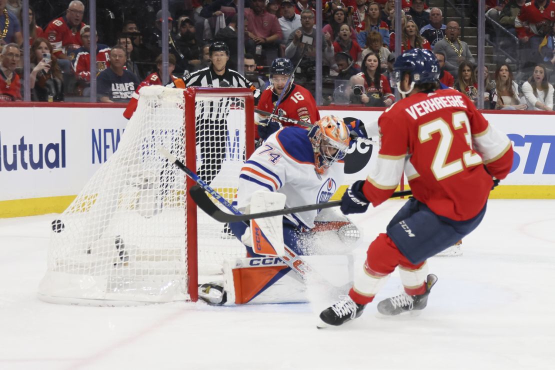 Florida's Carter Verhaeghe opens the scoring in Game 1.