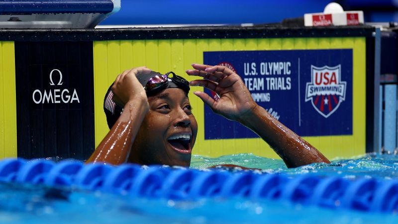 Simone Manuel wins 50m freestyle at US Olympic swimming trials as she continues return from overtraining syndrome