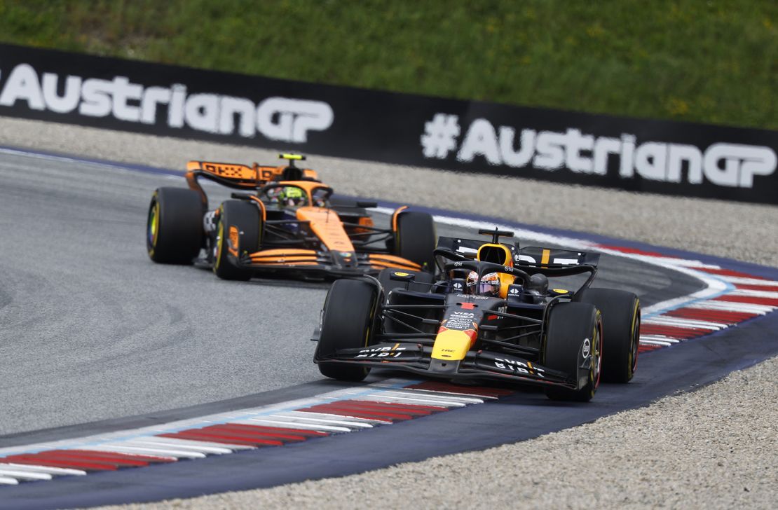 Red Bull's Max Verstappen and McLaren's Norris were locking horns throughout the race.