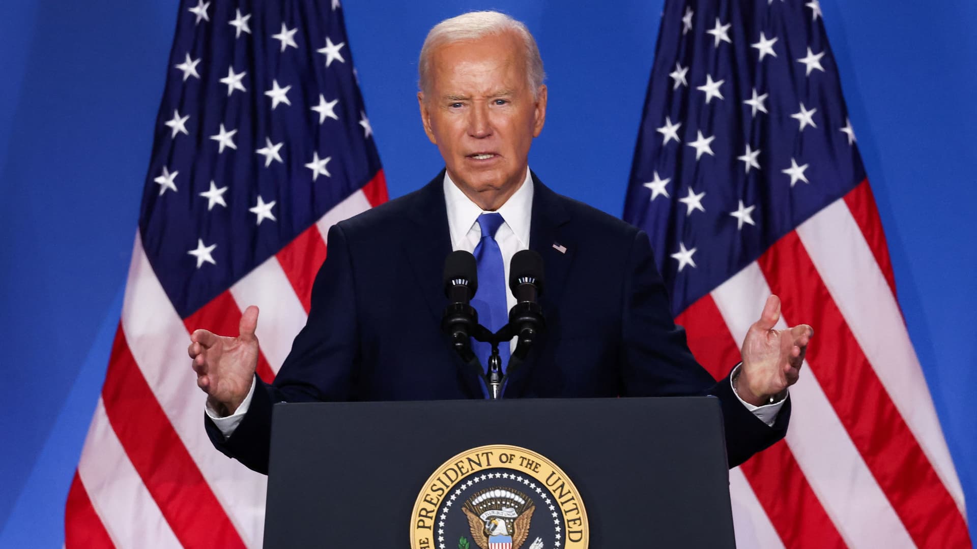 Watch: President Joe Biden holds rare solo press conference