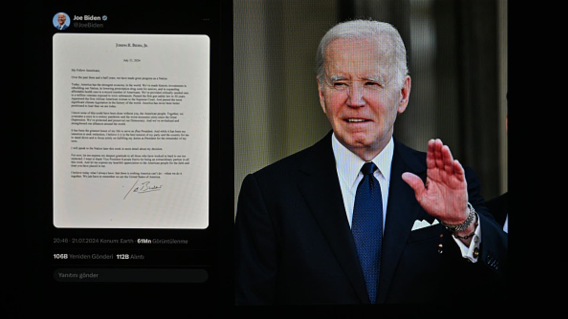 Read President Joe Biden’s letter announcing his decision to drop out of the 2024 race