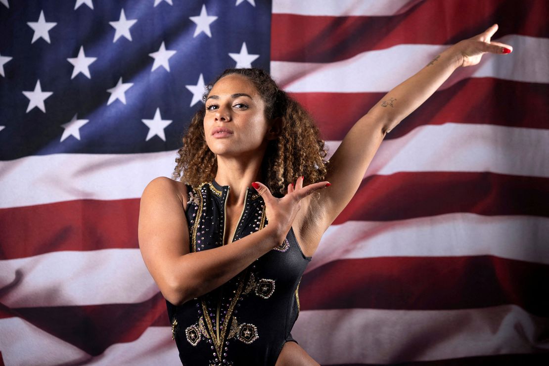 American artistic swimmer Daniella Ramirez poses for a portrait during the Team USA media summit ahead of the Paris Olympics and Paralympics, at an event in April.