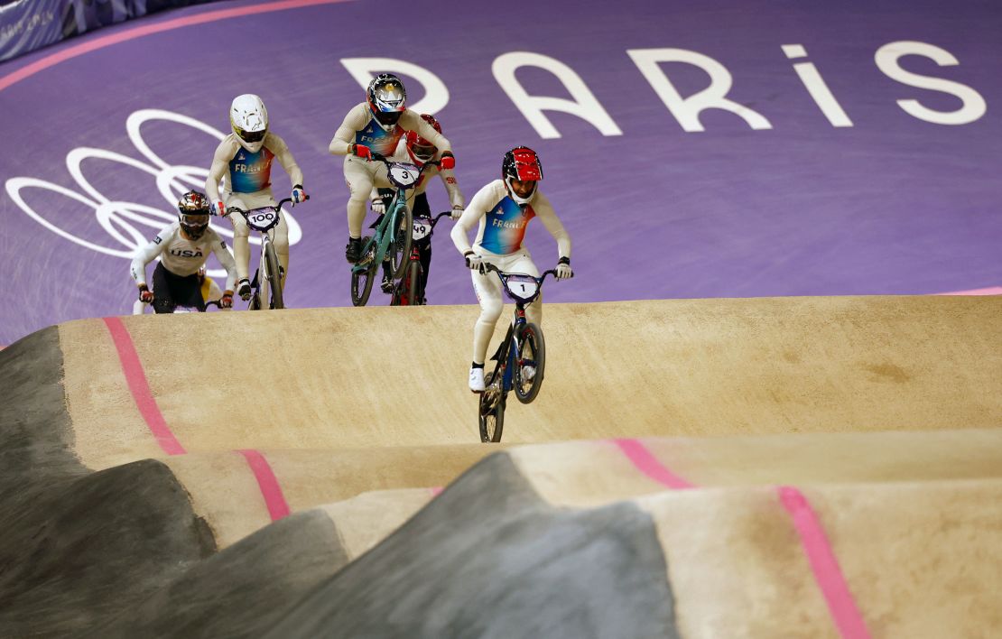 The French trio lead the men's BMX race.