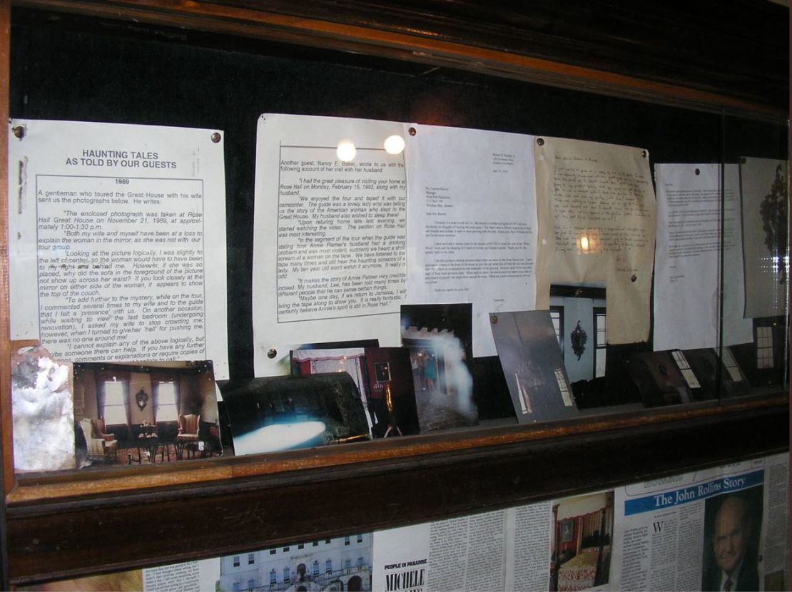 A collection of reported Palmer sightings and encounters on display at Rose Hall.