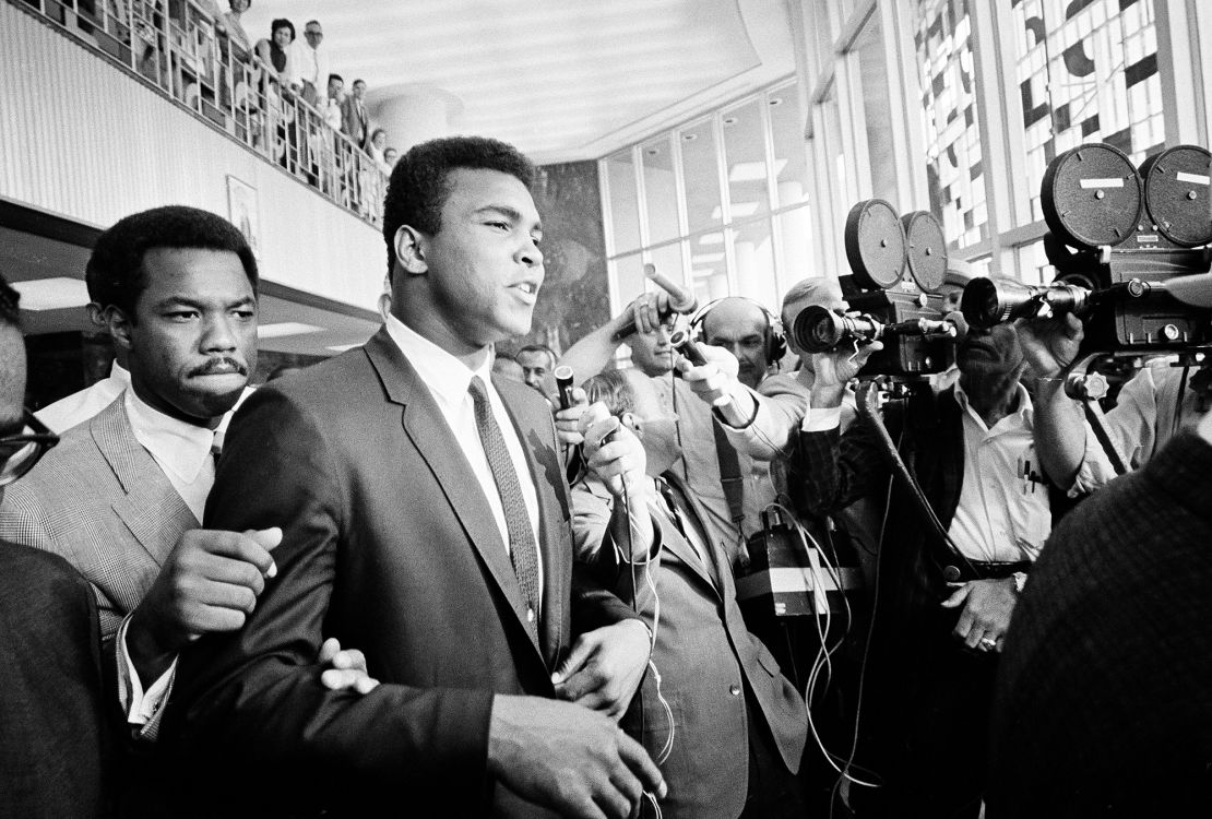 Muhammad Ali leaves the Federal Building in Houston in 1967.