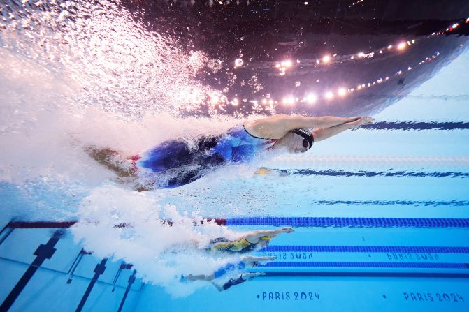 US swimmer <a href="https://www.cnn.com/2024/08/03/sport/katie-ledecky-making-history-1500m-paris-olympics-spt-intl">Katie Ledecky</a> competes in the women's 800-meter freestyle final on Saturday, August 3.