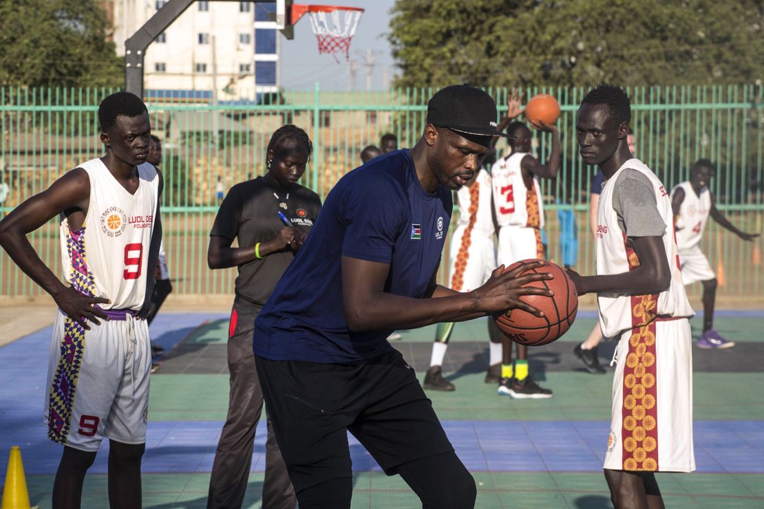 Deng trains young players in the South Sudanese capital of Juba.