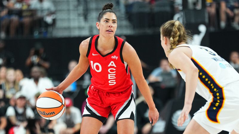 Kelsey Plum scores 34 points as Las Vegas Aces beat Indiana Fever in front of largest WNBA crowd in 25 years