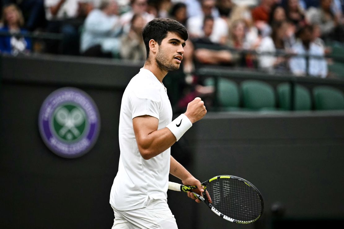 Alcaraz will play in his second successive semifinal at Wimbledon.