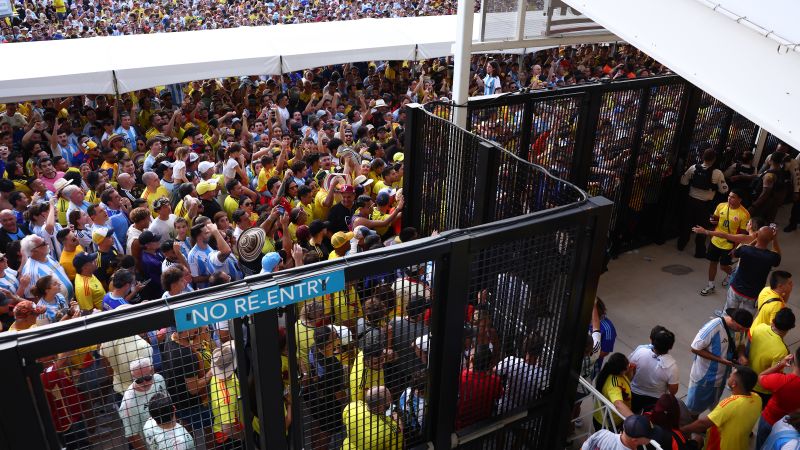 Fans climb through air vents to enter soccer stadium