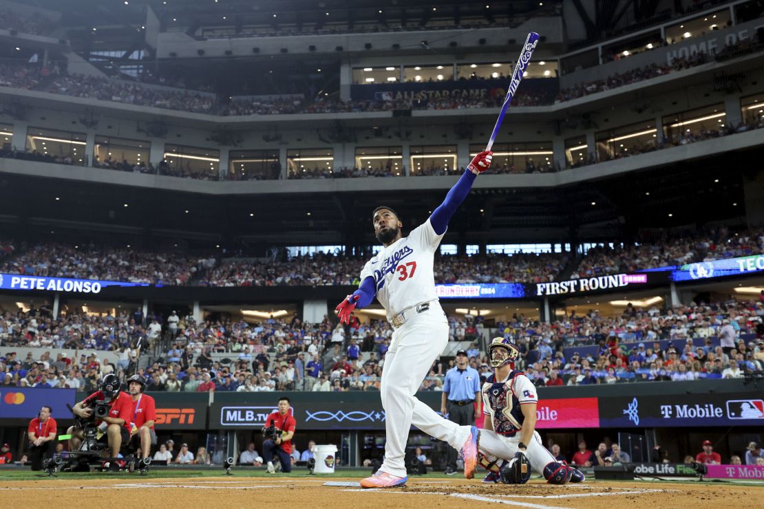 Hernández competes in the 2024 Home Run Derby.