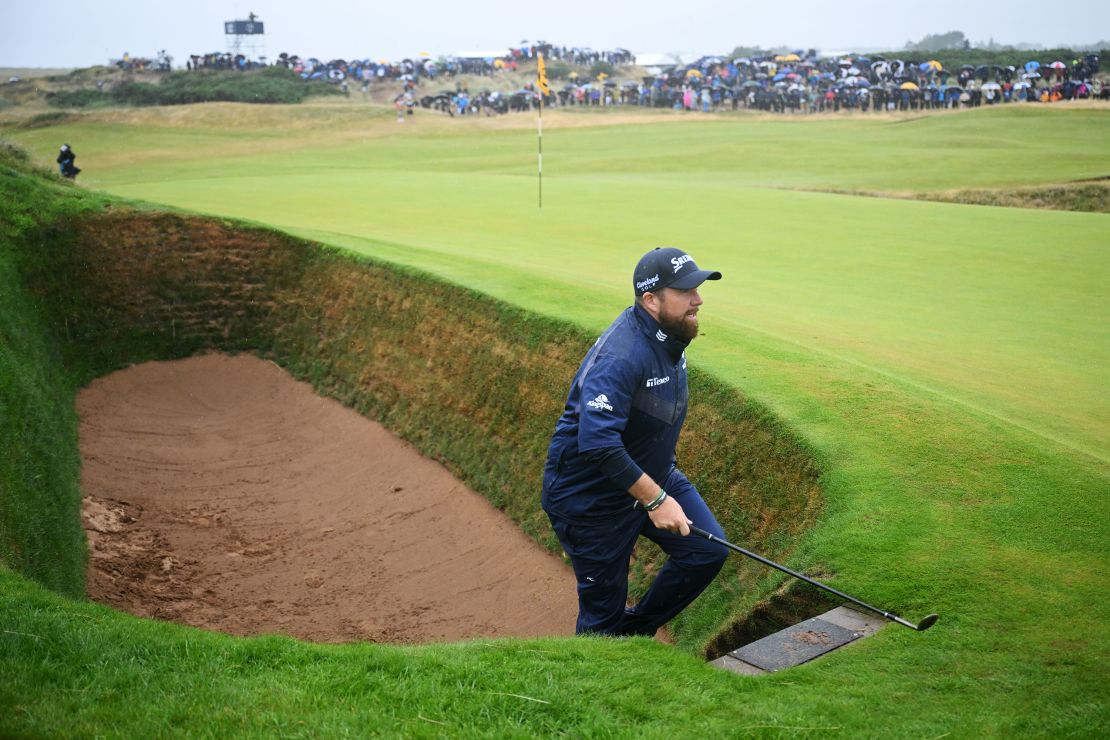 Lowry's round went downhill after trouble at the 'coffin' bunker on the eighth hole.