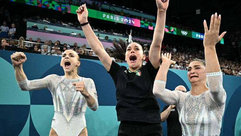 Italy’s gymnasts enjoy ‘wonderful’ first women’s team medal in 96 years at Paris Olympics