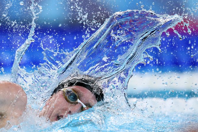 Irish swimmer Daniel Wiffen competes in the 800-meter freestyle on July 30. He won the gold.